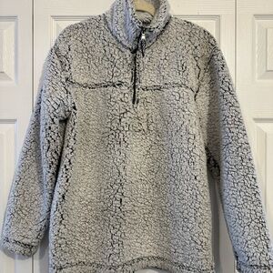 Boxercraft Women’s 1/4 Zip Up Crackled Sherpa Sweater - Gray